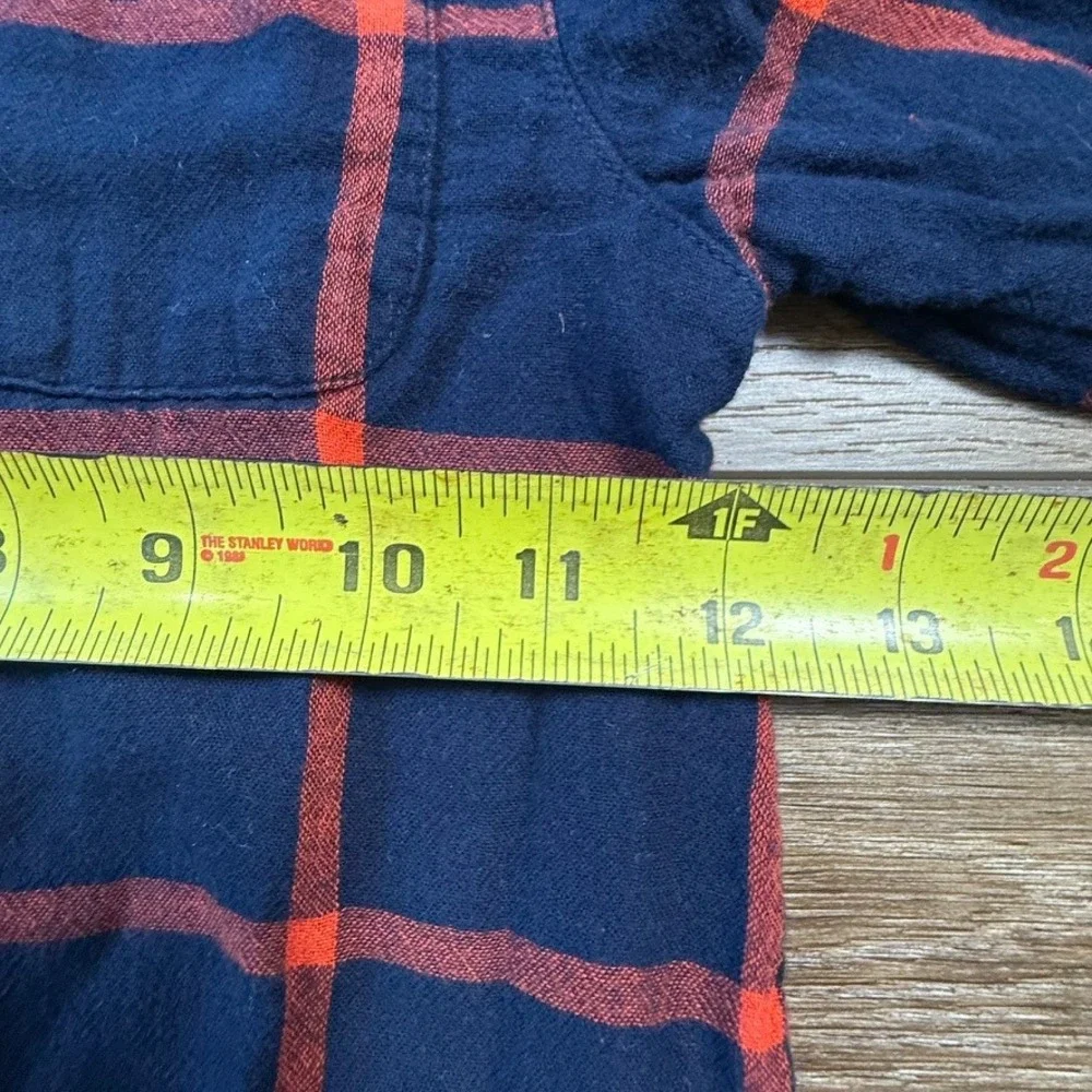 Old Navy Kids Plaid Flannel Button Up Shirt Dress Blue Red Size S 6-7 Holiday